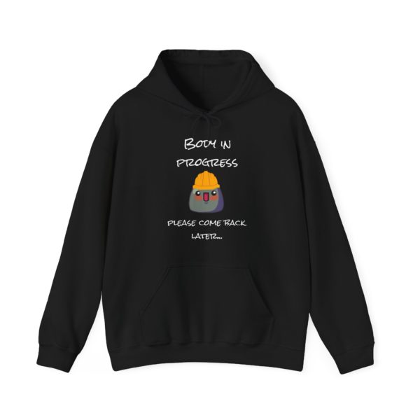 "Body in Progress, Please Come Back Later" Hoodie – Kyoubuilder Edition 🚧💛 - Image 5