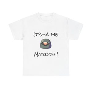 T-shirt with Kyou and moustache saying "It’s-a Me, Markyou!"