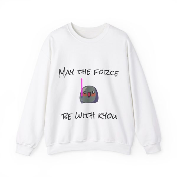 Funny "May the Force Be with Kyou" sweatshirt with a Kyou holding a laser saber