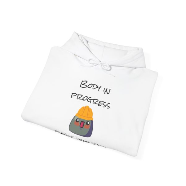 "Body in Progress, Please Come Back Later" Hoodie – Kyoubuilder Edition 🚧💛 - Image 4