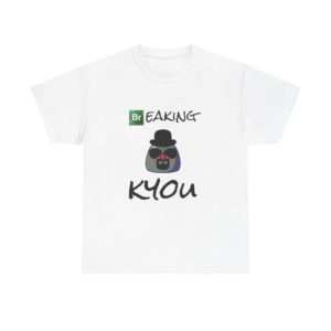 "Breaking Kyou" t-shirt with a Kyou dressed as Heisenberg and green background