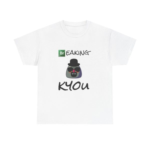 "Breaking Kyou" t-shirt with a Kyou dressed as Heisenberg and green background