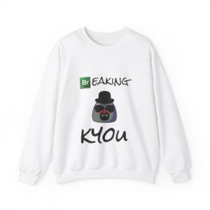 Funny "Breaking Kyou" sweatshirt with Kyou dressed like Heisenberg in green haze