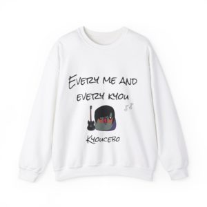 Funny "Every Me and Every Kyou" sweatshirt with a Kyou in a black wig and holding a guitar