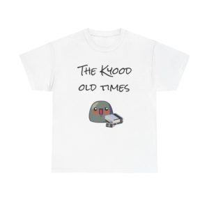 Funny "The Kyood Old Times" t-shirt with a Kyou playing a retro Nintendo console
