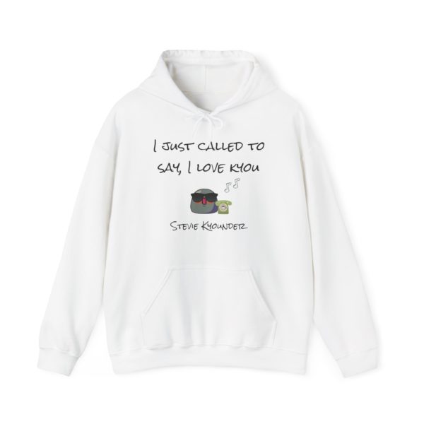Funny "Stevie Kyounder" hoodie with a Kyou in sunglasses and a retro phone