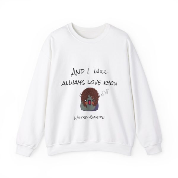 Sweatshirt with Kyou in curly wig and text "I Will Always Love Kyou"