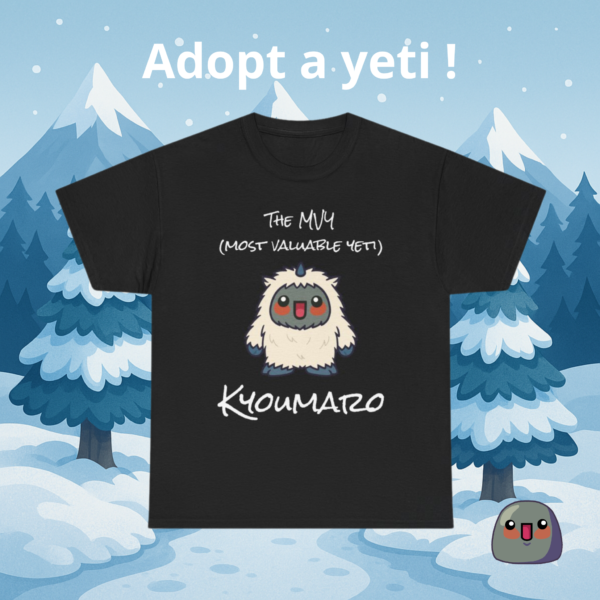 Kyoumaro parody t-shirt with cute yeti character inspired by FF6