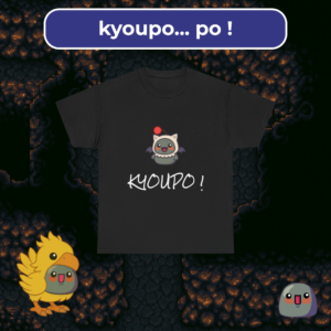 Kyoupo! parody t-shirt with a creepy cute Moogle-inspired Kyou